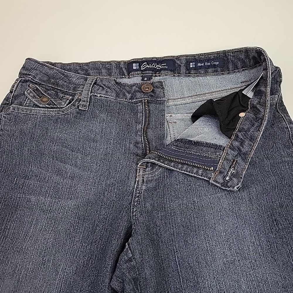 Gloria Vanderbilt Amanda Med Rise Crop Jeans Women Size 8 Blue Straight Crop Den - Picture 9 of 16